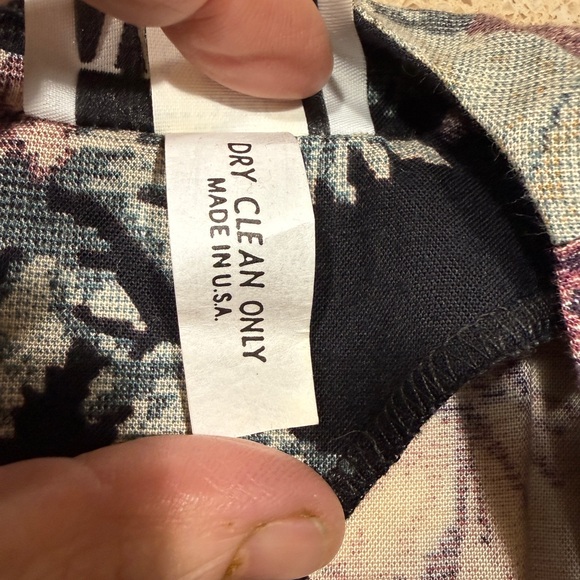 Vintage 90s Floral Midi Dress Union Made USA Size 8 Shoulder Pads - Picture 15 of 15